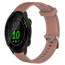 Per Garmin Forerunner 158 20mm cinturino in silicone testurizzato con diamanti (marrone)