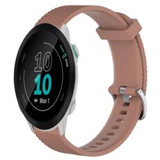 Per Garmin Forerunner 55 20mm cinturino in silicone testurizzato con diamanti (marrone)
