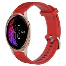 Per Garmin Venu 20mm cinturino in silicone testurizzato con diamanti (rosso)