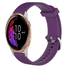 Per Garmin Venu 20mm cinturino in silicone testurizzato con diamanti (viola)