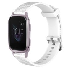 Per Garmin Venu SQ 20mm cinturino in silicone testurizzato con diamanti (bianco)