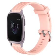 Per Garmin Venu SQ 20mm cinturino in silicone testurizzato con diamanti (rosa)
