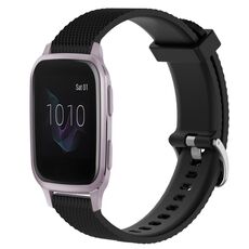 Per Garmin Venu SQ 20mm cinturino in silicone testurizzato con diamanti (nero)
