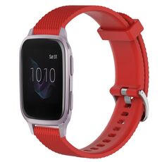 Per Garmin Venu SQ 20mm cinturino in silicone testurizzato con diamanti (rosso)