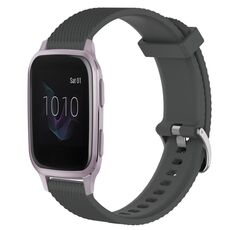 Per Garmin Venu SQ 20mm cinturino in silicone testurizzato con diamanti (grigio scuro)
