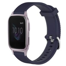 Per Garmin Venu SQ 20mm cinturino in silicone testurizzato con diamanti (blu notte)