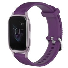 Per Garmin Venu SQ 20mm cinturino in silicone testurizzato con diamanti (viola)