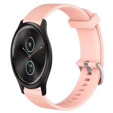 Per Garmin VivoMove Style 20mm cinturino in silicone testurizzato con diamanti (rosa)