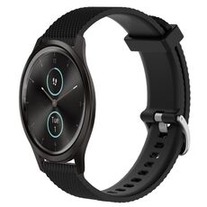 Per Garmin VivoMove Style 20mm cinturino in silicone testurizzato con diamanti (nero)
