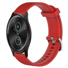 Per Garmin VivoMove Style 20mm Cinturino in silicone testurizzato con diamanti (rosso)