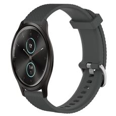 Per Garmin VivoMove Style 20mm cinturino in silicone testurizzato con diamanti (grigio scuro)