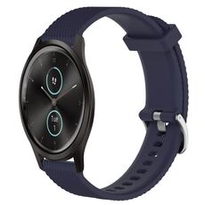 Per Garmin VivoMove Style 20mm cinturino in silicone testurizzato con diamanti (blu notte)