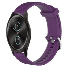 Per Garmin VivoMove Style 20mm cinturino in silicone testurizzato con diamanti (viola)