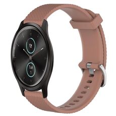 Per Garmin VivoMove Style 20mm cinturino in silicone testurizzato con diamanti (marrone)