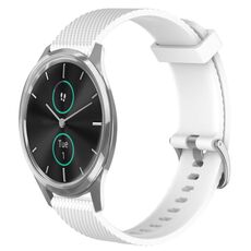 Per Garmin VivoMove Luxe 20mm cinturino in silicone testurizzato con diamanti (bianco)