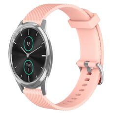 Per Garmin VivoMove Luxe 20mm cinturino in silicone testurizzato con diamanti (rosa)