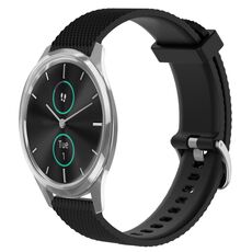 Per Garmin VivoMove Luxe 20mm cinturino in silicone testurizzato con diamanti (nero)