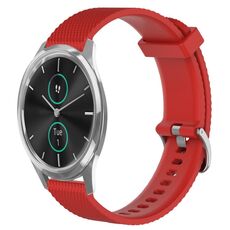 Per Garmin VivoMove Luxe 20mm cinturino in silicone testurizzato con diamanti (rosso)