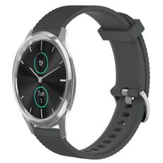 Per Garmin VivoMove Luxe 20mm cinturino in silicone testurizzato con diamanti (grigio scuro)