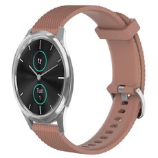 Per Garmin VivoMove Luxe 20mm cinturino in silicone testurizzato con diamanti (marrone)