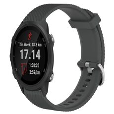 Per Garmin Forerunner 245 20mm cinturino in silicone testurizzato con diamanti (grigio scuro)