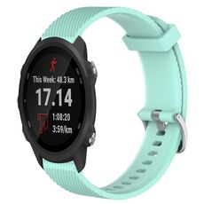 Per Garmin Forerunner 245 20mm cinturino in silicone testurizzato con diamanti (verde acqua)