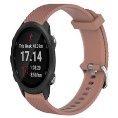 Per Garmin Forerunner 245 20mm cinturino in silicone testurizzato con diamanti (marrone)