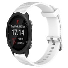 Per cinturino per orologio Garmin Forerunner 245 Music 20 mm in silicone testurizzato con diamanti (bianco)