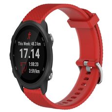 Per cinturino per orologio Garmin Forerunner 245 Music 20 mm in silicone testurizzato con diamanti (rosso)