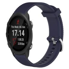 Per cinturino per orologio Garmin Forerunner 245 Music 20 mm in silicone testurizzato con diamanti (blu notte)