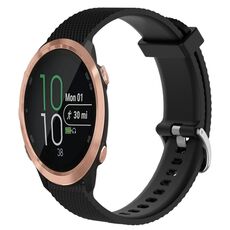 Per Garmin Forerunner 645 20mm cinturino in silicone testurizzato con diamanti (nero)