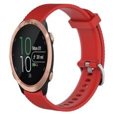 Per cinturino per orologio Garmin Forerunner 645 Music 20 mm in silicone testurizzato con diamanti (rosso)