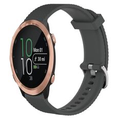 Per Garmin Forerunner 645 Music Cinturino per orologio in silicone testurizzato con diamanti da 20 mm (grigio scuro)