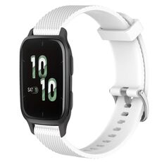 Per cinturino per orologio Garmin Forerunner Sq2 20 mm in silicone testurizzato con diamanti (bianco)