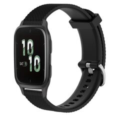 Per Garmin Forerunner Sq2 20mm cinturino in silicone strutturato con diamanti (nero)