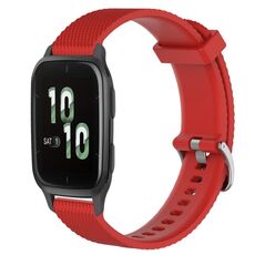 Per cinturino per orologio Garmin Forerunner Sq2 20 mm in silicone testurizzato con diamanti (rosso)