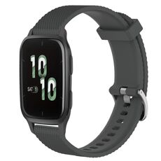 Per cinturino per orologio Garmin Forerunner Sq2 20 mm in silicone testurizzato con diamanti (grigio scuro)