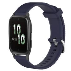 Per cinturino per orologio Garmin Forerunner Sq2 20 mm in silicone testurizzato con diamanti (blu notte)
