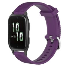 Per cinturino per orologio Garmin Forerunner Sq2 20 mm in silicone testurizzato con diamanti (viola)