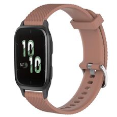 Per cinturino per orologio Garmin Forerunner Sq2 20 mm in silicone testurizzato con diamanti (marrone)