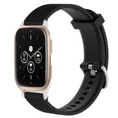 Per Garmin Forerunner Sq2 Music Cinturino per orologio in silicone strutturato con diamanti da 20 mm (nero)