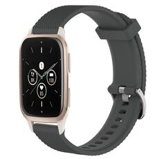 Per Garmin Forerunner Sq2 Music Cinturino per orologio in silicone testurizzato con diamanti da 20 mm (grigio scuro)