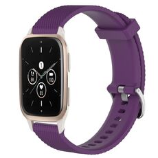 Per cinturino per orologio Garmin Forerunner Sq2 Music 20 mm in silicone testurizzato con diamanti (viola)