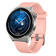 Per Huawei Watch GT3 Pro 43mm 20mm Cinturino in silicone testurizzato con diamanti (rosa)