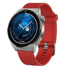 Per Huawei Watch GT3 Pro 43mm 20mm Cinturino in silicone testurizzato con diamanti (rosso)