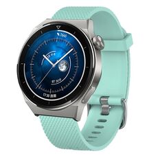 Per Huawei Watch GT3 Pro 43mm 20mm Cinturino in silicone testurizzato con diamanti (verde acqua)