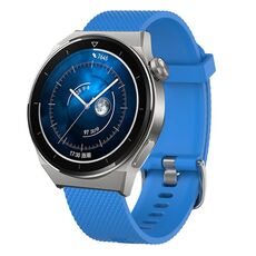 Per Huawei Watch GT3 Pro 43mm 20mm Cinturino in silicone testurizzato con diamanti (blu cielo)
