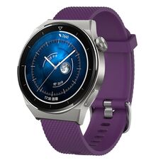 Per Huawei Watch GT3 Pro 43mm 20mm Cinturino in silicone testurizzato con diamanti (viola)