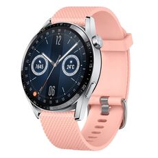Per Huawei Watch GT3 42mm 20mm Cinturino in silicone testurizzato con diamanti (rosa)