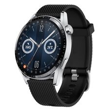 Per Huawei Watch GT3 42mm 20mm Cinturino in silicone testurizzato con diamanti (nero)